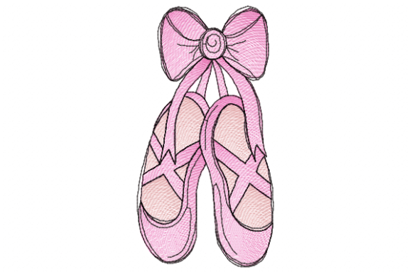 Ballet Shoes Embroidery Design