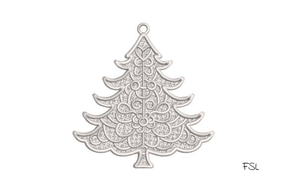 Lace Christmas Tree Embroidery Design