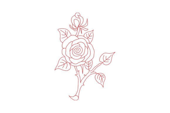 Vintage Rose Embroidery Design